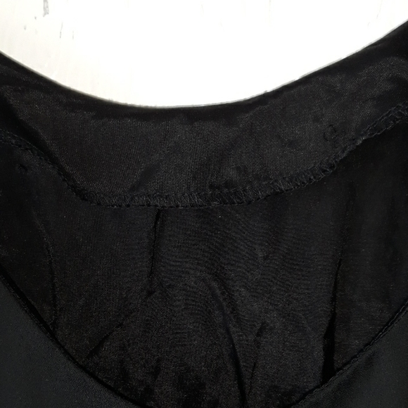 Black silky sleeveless thin strap flarey minidress - Picture 12 of 16